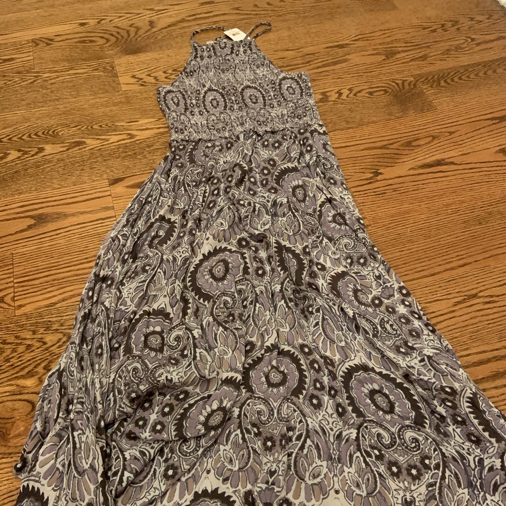 Free People flowy racerback patterned midi dress